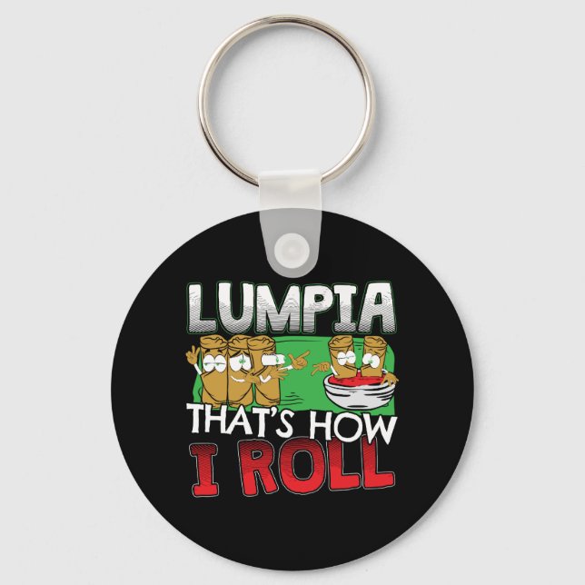 Philippines Filipino Lumpia Food Cartoon Key Ring (Front)