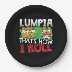 Philippines Filipino Lumpia Food Cartoon Paper Plate