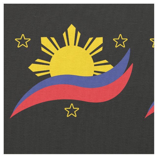 Philippines Filipino Pinoy Flag Fabric (Close Up)