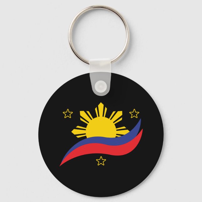Philippines Filipino Pinoy Flag Key Ring (Front)