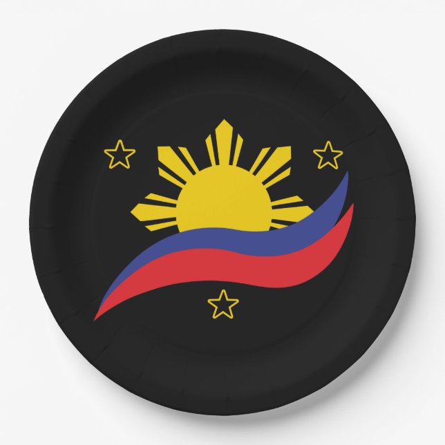 Philippines Filipino Pinoy Flag Paper Plate (Front)