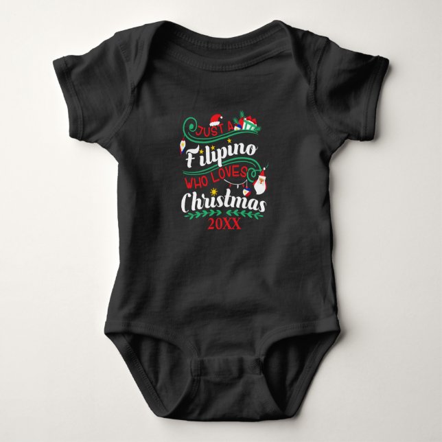 Philippines - Filipino Who Loves Christmas Baby Bodysuit (Front)