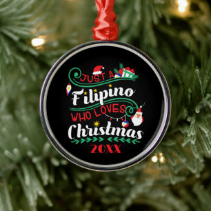 Philippines - Filipino Who Loves Christmas Metal Tree Decoration