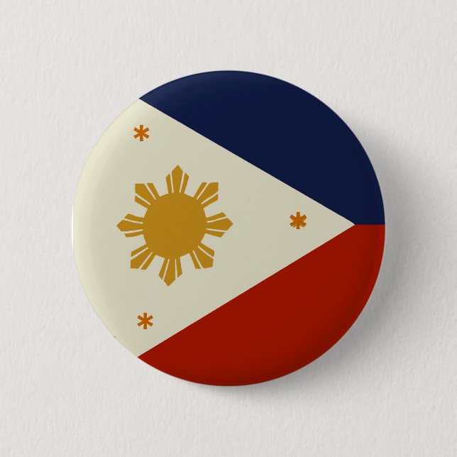 Philippines flag 6 cm round badge (Front)