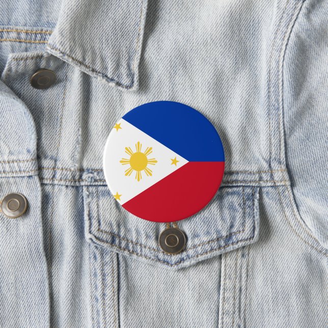 Philippines flag 7.5 cm round badge (In Situ)