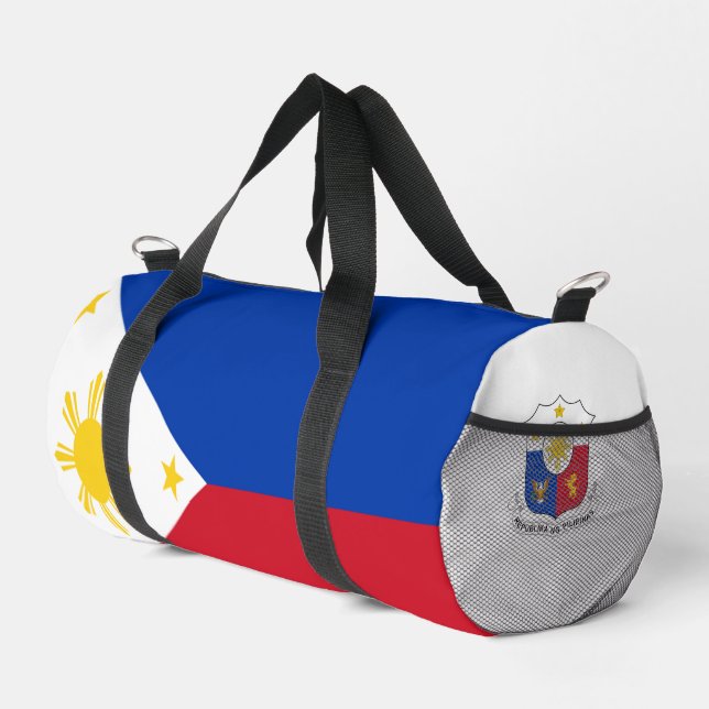 Philippines flag and coat of arms duffle bag (Right Corner)