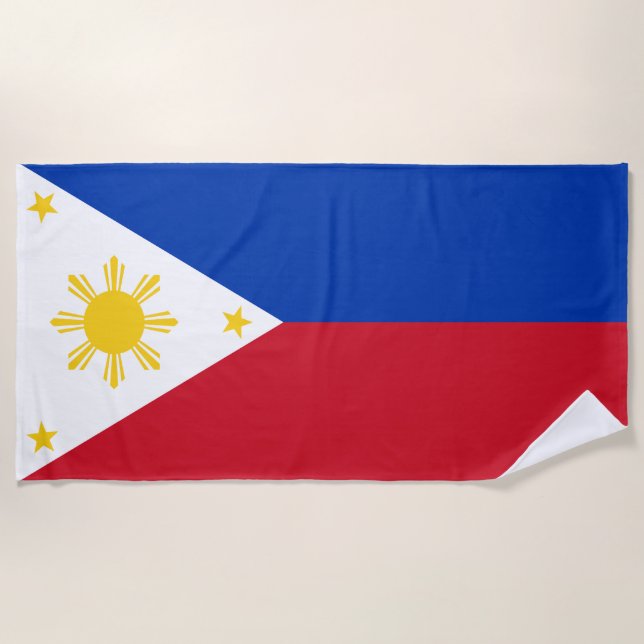 Philippines Flag Beach Towel (Front)