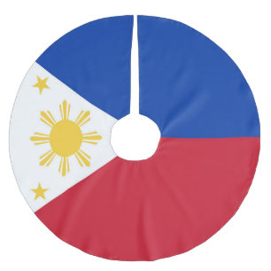 Philippines flag brushed polyester tree skirt