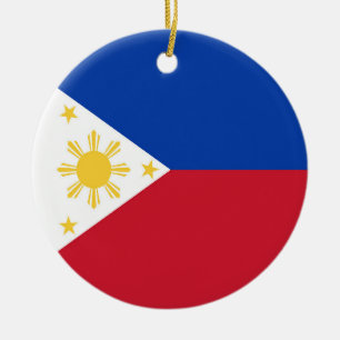 Philippines flag ceramic tree decoration