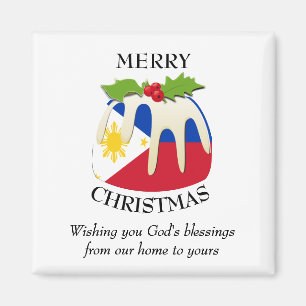 PHILIPPINES FLAG Christmas Pudding Magnet