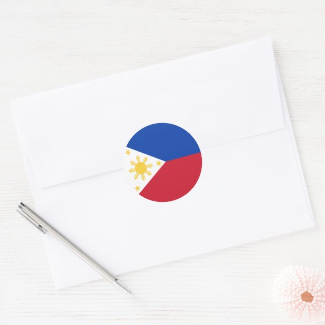 Philippines flag classic round sticker (Envelope)