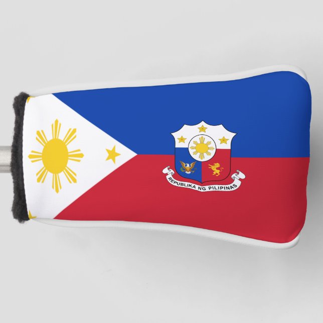 Philippines flag-coat of arms golf head cover (Front)