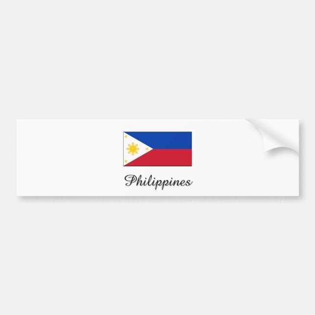 Philippines Flag Design Bumper Sticker (Front)