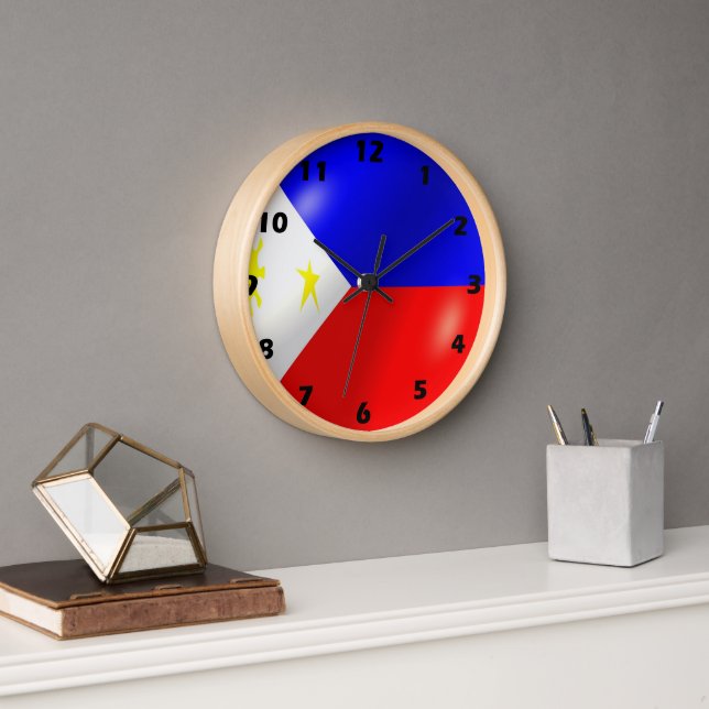 Philippines Flag Design Wall Clock (Office)
