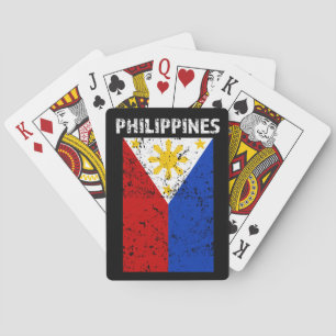 Philippines Flag -Distressed playing cards