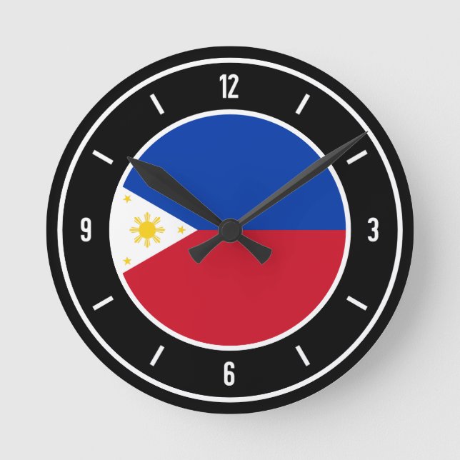 Philippines Flag Elegant Round Clock (Front)