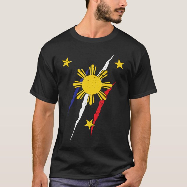 Philippines Flag Filipino Filipina Pinoy Pride Nat T-Shirt (Front)