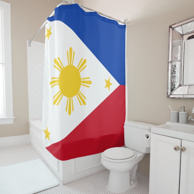Philippines Flag Filipino Flag Shower Curtain (In Situ)