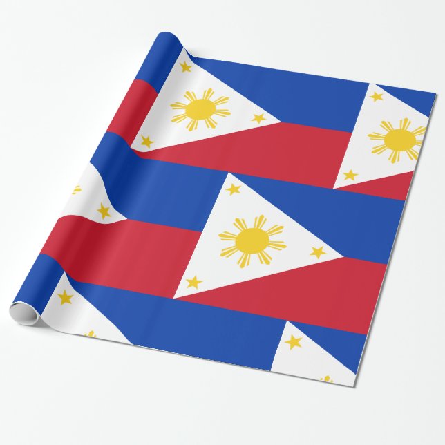 Philippines Flag Filipino Flag Wrapping Paper (Unrolled)