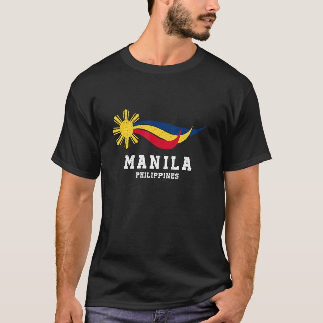 Philippines Flag Filipino Sun Pinay Pinoy Pride Ma T-Shirt (Front)