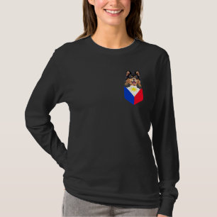 Philippines Flag Finnish Lapphund Dog In Pocket T-Shirt