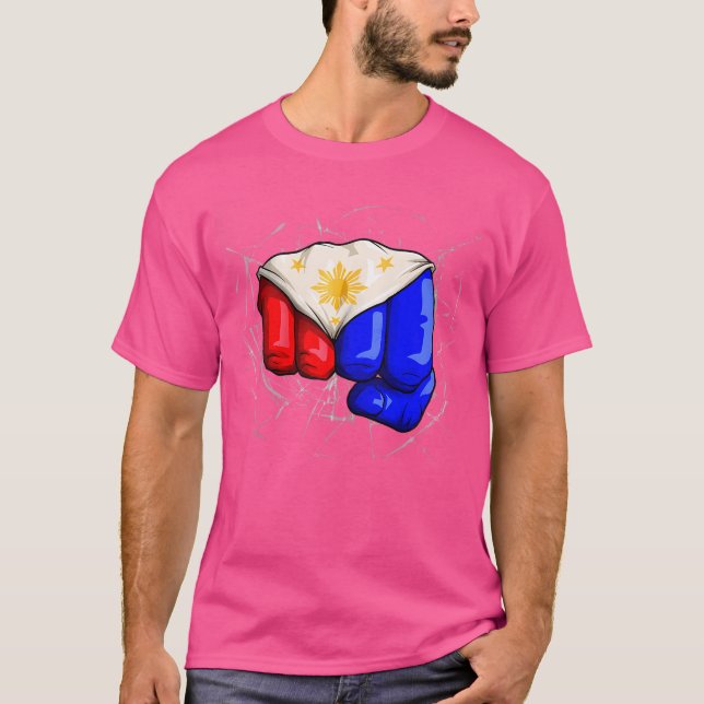 Philippines Flag Fist Filipino Laban Lang Pinoy De T-Shirt (Front)