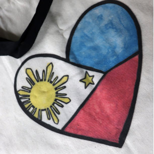 Philippines Flag Heart Art Filipino Pride Pinay Tote Bag