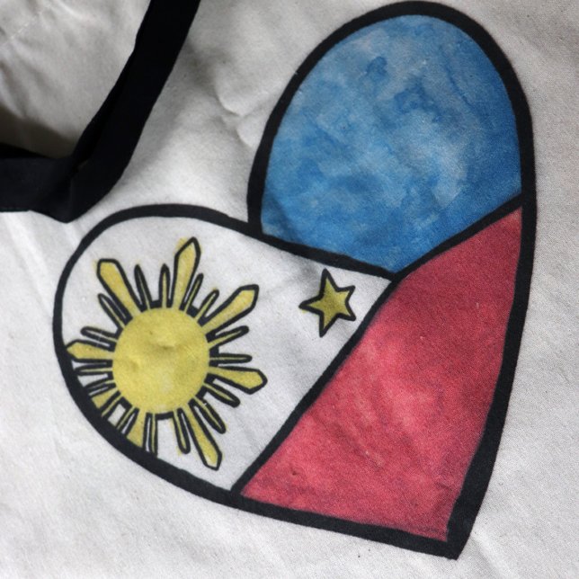 Philippines Flag Heart Art Filipino Pride Pinay    Tote Bag (Creator Uploaded)