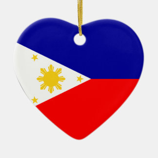 Philippines Flag Heart Ceramic Tree Decoration