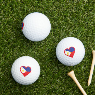 Philippines Flag Heart Design Golf Balls