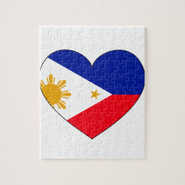Philippines Flag Heart Jigsaw Puzzle (Vertical)