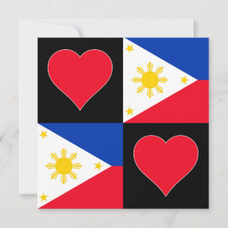 Philippines Flag Heart Patriotic Filipino Greeting Card