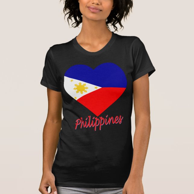 Philippines Flag Heart T-Shirt (Front)