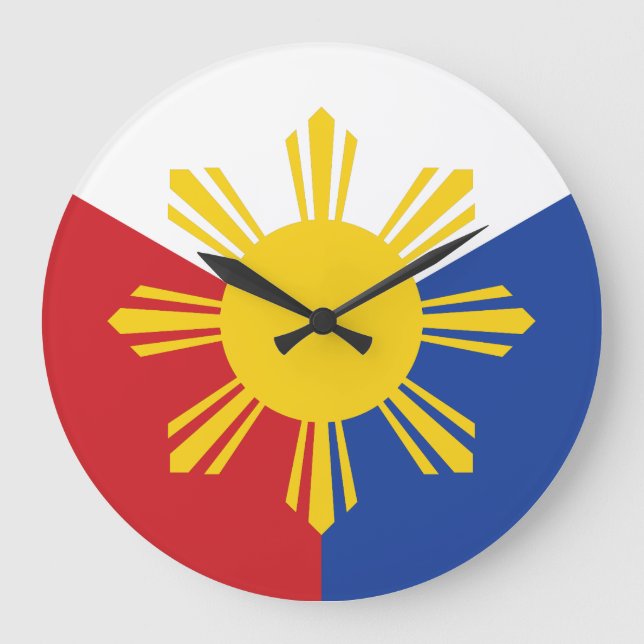 Philippines Flag Large Clock (Front)