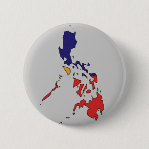 Philippines flag map 6 cm round badge