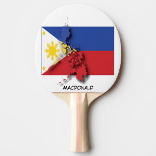 PHILIPPINES FLAG & MAP Personalised Ping Pong Paddle