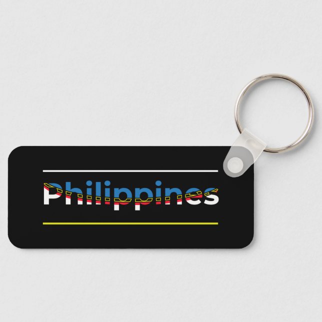 Philippines Flag - Patriotic Cutout Lettering Key Ring (Front)