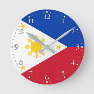 Philippines Flag Round Clock