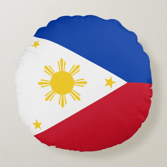 Philippines Flag Round Cushion (Front)