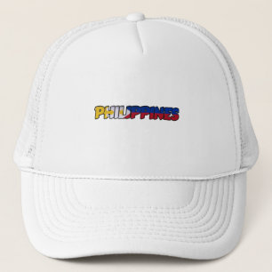 Philippines Flag Typography Trucker Hat