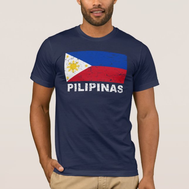 Philippines Flag Vintage T-Shirt (Front)