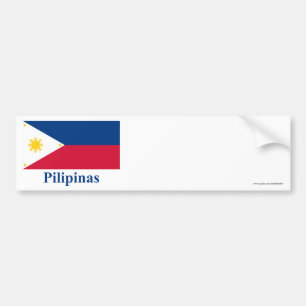 Philippines Flag with Name in Filipino Bumper Sticker