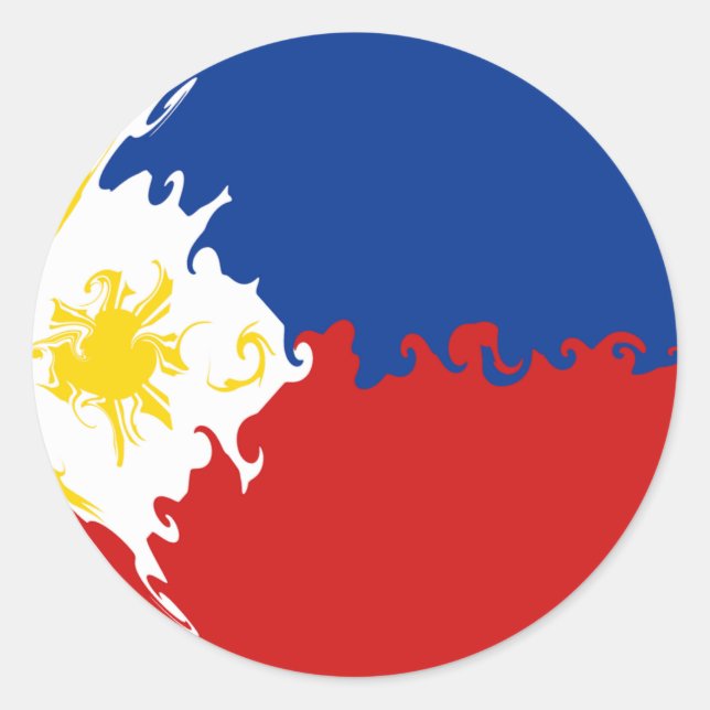 Philippines Gnarly Flag Classic Round Sticker (Front)