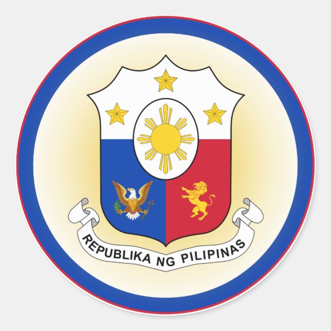 Philippines Heritage Emblem Classic Round Sticker (Front)