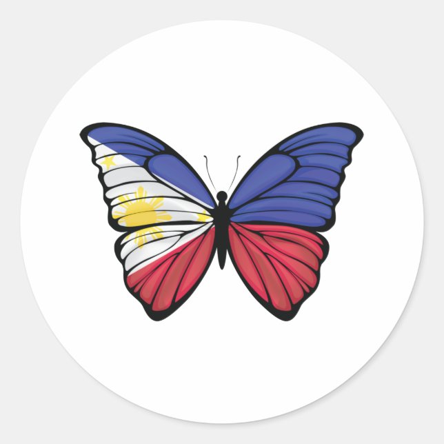 Philippines Hypolimnas Butterfly Classic Round Sticker (Front)