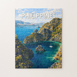Philippines Illustration Travel Art Vintage Jigsaw Puzzle