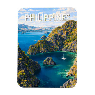 Philippines Illustration Travel Art Vintage Magnet