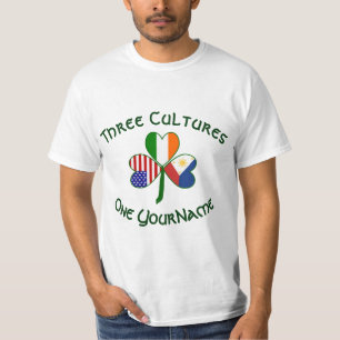 Philippines Ireland USA Shamrock Flag Personalised T-Shirt