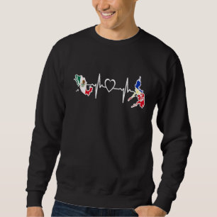 Philippines Mexico Heartbeat Filipino Mexican Fla Sweatshirt