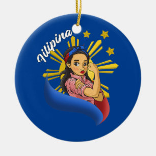 Philippines Pinay Filipina Pride Strong Proud Ceramic Tree Decoration